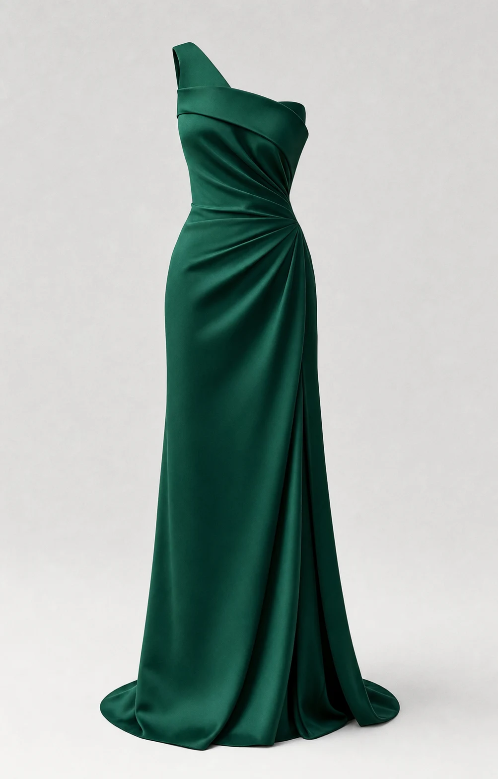 Formal green evening gown for virtual try-on