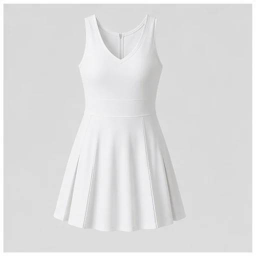 White tennis dress for a themed AI outfit